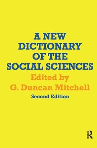 Бумажная книга «A New Dictionary of the Social Sciences» - фото №1