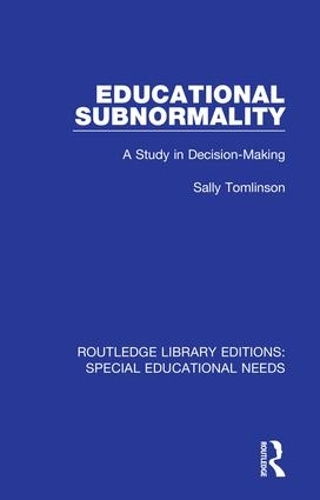 [object Object] «Educational Subnormality: A Study in Decision-Making», автор Салли Томлинсон - фото №1