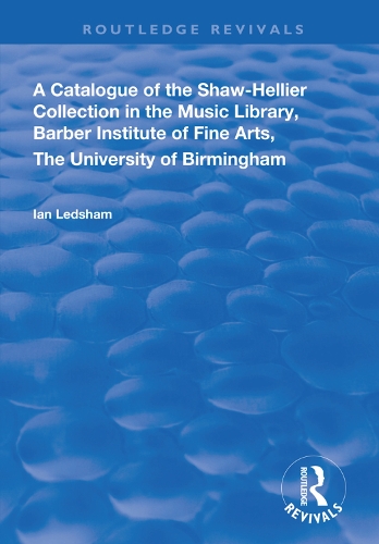 Бумажная книга «A Catalogue of the Shaw-Hellier Collection» - фото №1