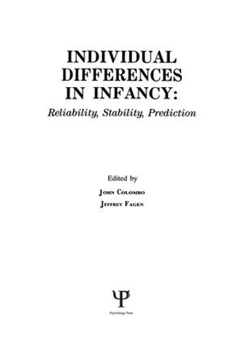 Бумажная книга «individual Differences in infancy: Reliability, Stability, and Prediction» - фото №1