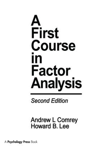 Паперова книга «A First Course in Factor Analysis», авторів Ендрю Л. Комрі, Говард Б. Лі - фото №1