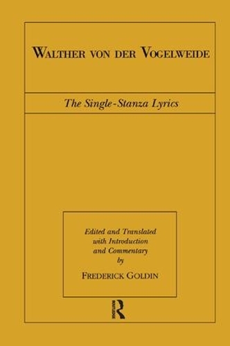 Бумажная книга «Walther von der Vogelweide: The Single-Stanza Lyrics» - фото №1