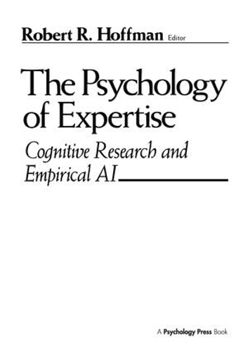 Бумажная книга «The Psychology of Expertise: Cognitive Research and Empirical Ai» - фото №1