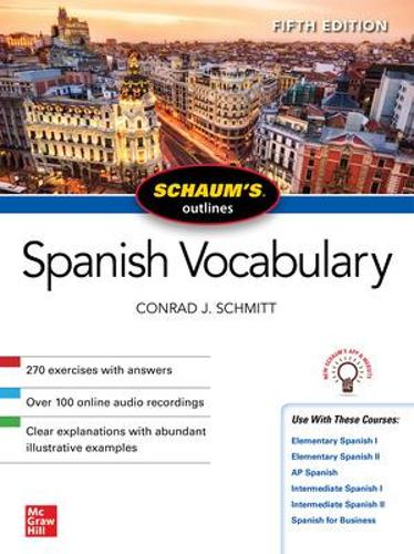 Паперова книга «Schaum's Outline of Spanish Vocabulary, Fifth Edition», автор Конрад Шмітт - фото №1