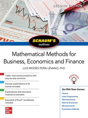 Паперова книга «Schaum's Outline of Mathematical Methods for Business, Economics and Finance, Second Edition», автор Луїс Мойсес Пенья-Левано - фото №1