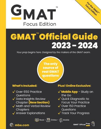 Паперова книга «GMAT Official Guide 2023-2024, Focus Edition: Includes Book + Online Question Bank + Digital Flashcards + Mobile App», автор GMAC (Рада з прийому у вищі навчальні заклади) - фото №1