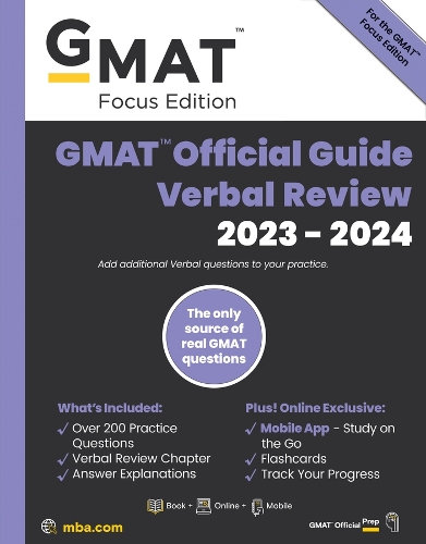 Паперова книга «GMAT Official Guide Verbal Review 2023-2024, Focus Edition: Includes Book + Online Question Bank + Digital Flashcards + Mobile App», автор GMAC (Рада з прийому у вищі навчальні заклади) - фото №1