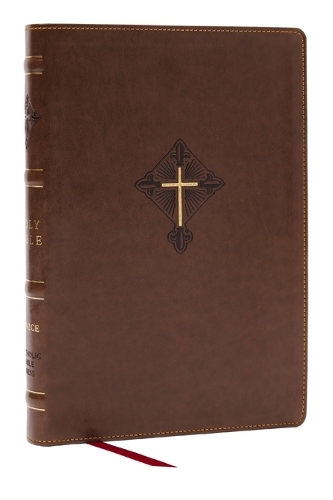 Бумажная книга «RSV2CE, Thinline Large Print Catholic Bible, Brown Leathersoft, Comfort Print», автор Католическое библейское издательство - фото №1