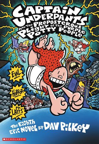 Паперова книга «Captain Underpants and the Preposterous Plight of the Purple Potty People», автор Дав Пілкі - фото №1
