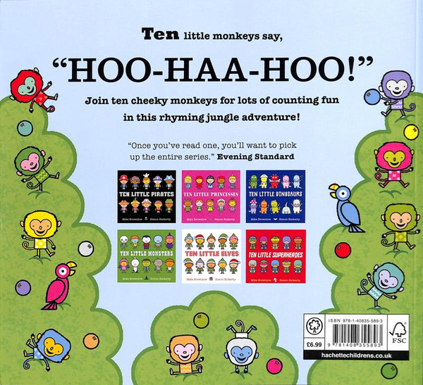 Бумажная книга «Ten Little Monkeys», автор Майк Браунлоу - фото №1