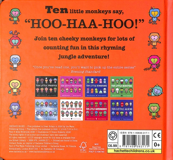 Бумажная книга «Ten Little Monkeys», автор Майк Браунлоу - фото №1