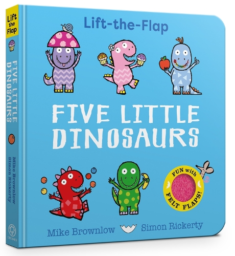 Бумажная книга «Five Little Dinosaurs: A Felt Flaps Book», автор Майк Браунлоу - фото №1