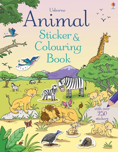 Паперова книга «Animal Sticker and Colouring Book», автор Джессіка Грінвелл - фото №1