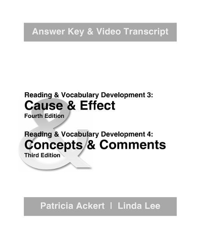 [object Object] «Cause & Effect/Concepts & Comments: Answer Key and Video Transcripts», авторов Линда Ли, Патриция Акерт - фото №1