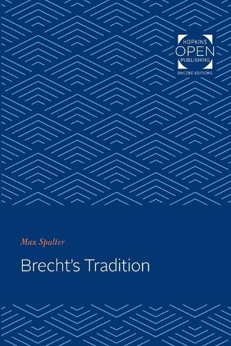 Бумажная книга «Brecht's Tradition», автор Макс Спалтер - фото №1