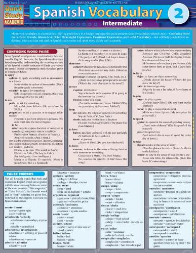 Бумажная книга «Spanish Vocabulary 2: Intermediate», автор BarCharts Publishing, Inc. - фото №1