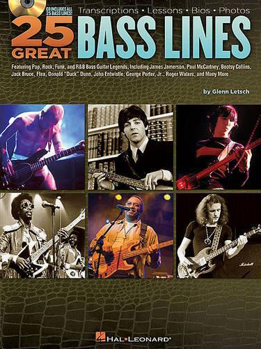 Бумажная книга «25 Great Bass Lines: Transcriptions · Lessons · Bios · Photos», автор Гленн Летш - фото №1