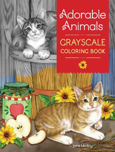 Бумажная книга «Adorable Animals GrayScale Coloring Book», автор Джейн Мадэй - фото №1