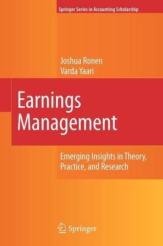 Паперова книга «Earnings Management: Emerging Insights in Theory, Practice, and Research», авторів Джошуа Ронен, Варда Яарі - фото №1