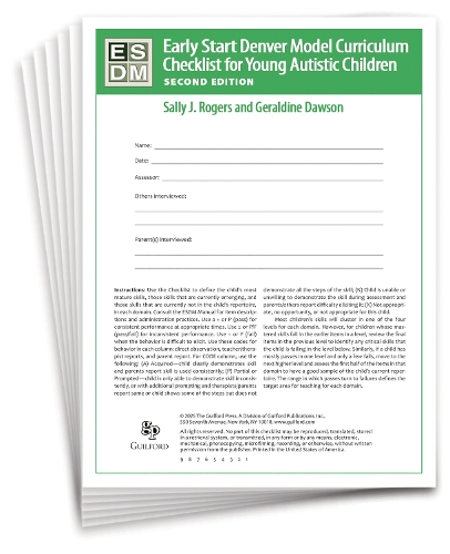 Бумажная книга «Early Start Denver Model Curriculum Checklist for Infants and Young Autistic Children, Second Edition, Set of 15 Checklists, Each a 16-Page Two-Color Booklet», авторов Джеральдин Доусон, Салли Дж. Роджерс - фото №1