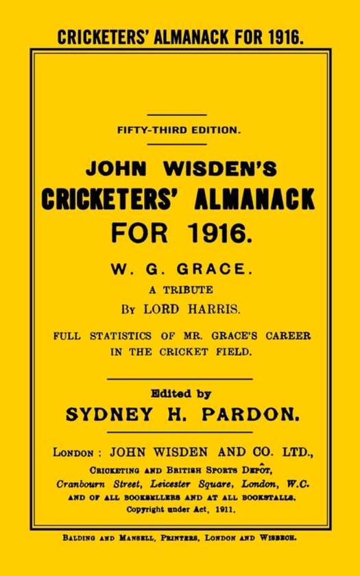 Бумажная книга «Wisden Cricketers' Almanack 1916» - фото №1