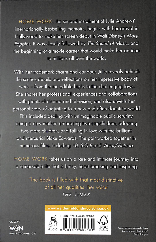 Паперова книга «Home Work. A Memoir of My Hollywood Years», автор Джулі Ендрюс - фото №1