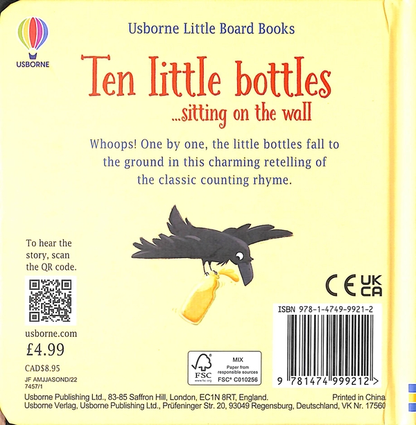 Паперова книга «Ten little bottles... sitting on the wall», автор Рассел Пантер - фото №1