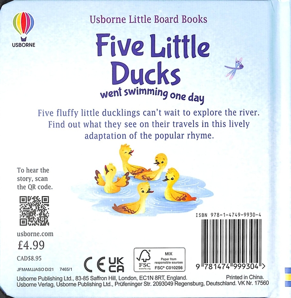 Бумажная книга «Five little ducks went swimming one day», автор Рассел Пантер - фото №1