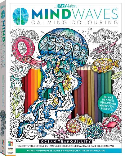Паперова книга «Art Maker Mindwaves Colouring Kit: Ocean Tranquillity», автор Хінклер Пті Лтд - фото №1