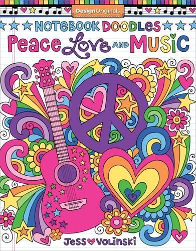 Бумажная книга «Notebook Doodles Peace, Love, and Music: Coloring & Activity Book», автор Джесс Волински - фото №1