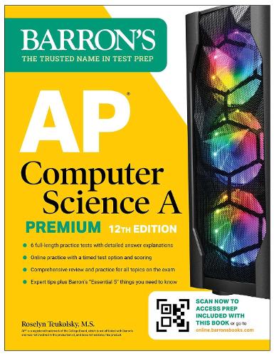 Paper book «AP Computer Science A Premium, 12th Edition: Prep Book with 6 Practice Tests + Comprehensive Review + Online Practice», author Roselyn Teukolsky - фото №1