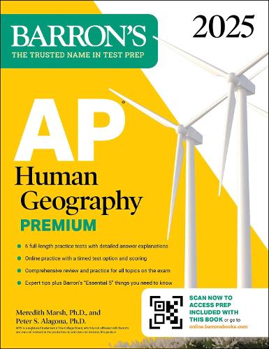 Паперова книга «AP Human Geography Premium, 2025: Prep Book with 6 Practice Tests + Comprehensive Review + Online Practice», авторів Мередіт Марш, Пітер С. Алагона - фото №1