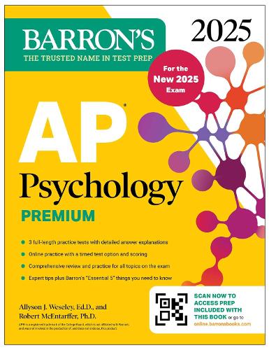 Бумажная книга «AP Psychology Premium, 2025: Prep Book for the New 2025 Exam with 3 Practice Tests + Comprehensive Review + Online Practice», авторов Эллисон Дж. Уэсли, Роберт МакЭнтарффер - фото №1