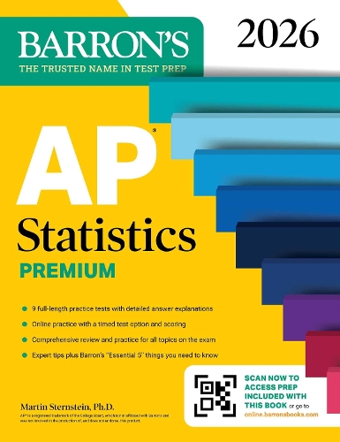 Бумажная книга «AP Statistics Premium, 2026: Prep Book with 9 Practice Tests + Comprehensive Review + Online Practice», автор Мартин Штернштейн - фото №1