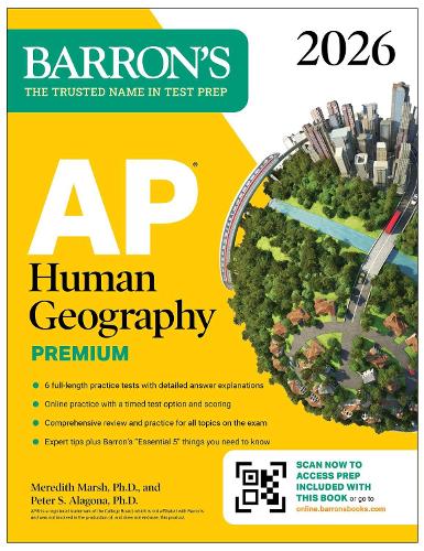 Паперова книга «AP Human Geography Premium, 2026: Prep Book with 6 Practice Tests+ Comprehensive Review + Online Practice», авторів Мередіт Марш, Пітер С. Алагона - фото №1