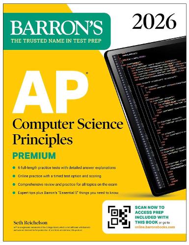 Бумажная книга «AP Computer Science Principles Premium, 2026: Prep Book with 6 Practice Tests + Comprehensive Review + Online Practice», автор Сет Рейчелсон - фото №1