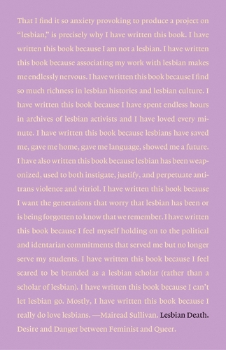 Бумажная книга «Lesbian Death: Desire and Danger between Feminist and Queer», автор Мейрид Салливан - фото №1