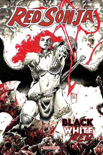 Паперова книга «Red Sonja: Black, White, Red Volume 1», авторів Аманда Дейберт, Діарбла Келлі, Гейл Сімон, Джефф Паркер, Джонбой Майерс, Курт Б'юсік, Марк Рассел, Філліп Кеннеді Джонсон - фото №1