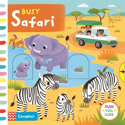 [object Object] «Busy Safari: A Push, Pull, Slide Book», автор Campbell Books - фото №1