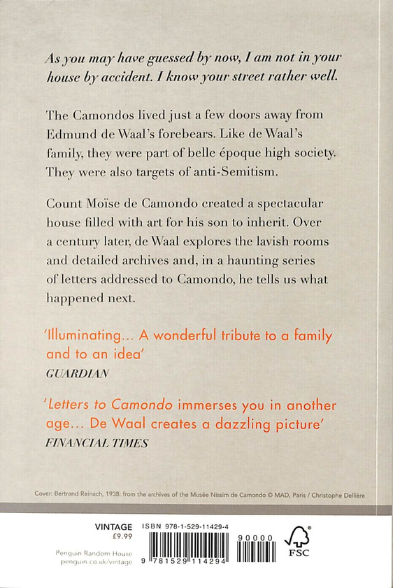 Бумажная книга «Letters to Camondo», автор Эдмунд де Вааль - фото №1