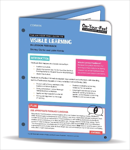 Бумажная книга «The On-Your-Feet Guide to Visible Learning: In-Lesson Feedback», авторов Джон Хатти, Ширли Кларк - фото №1