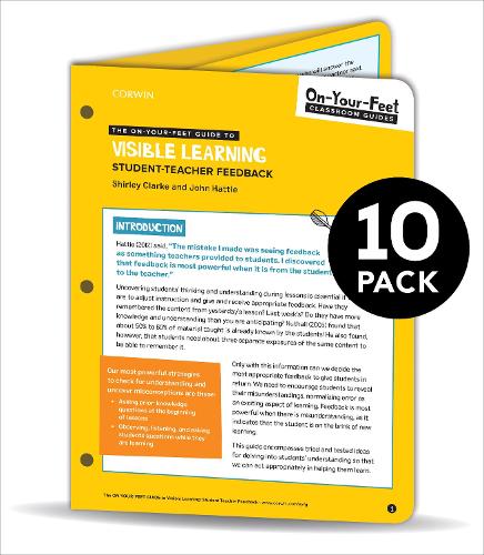 Бумажная книга «BUNDLE: Clarke: The On-Your-Feet Guide to Visible Learning: Student-Teacher Feedback: 10 Pack», авторов Джон Хатти, Ширли Кларк - фото №1