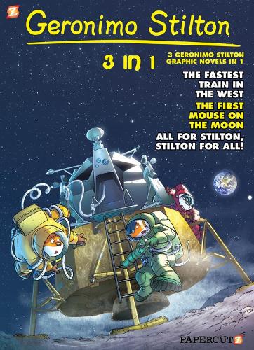 Бумажная книга «Geronimo Stilton 3-in-1 Vol. 5: Collecting 'The Fastest Train in the West,' 'First Mouse on the Moon,' and 'All for Stilton, Stilton for All '», автор Джеронимо Стилтон - фото №1
