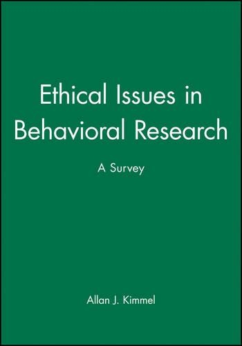 Паперова книга «Ethical Issues in Behavioral Research: A Survey», автор Аллан Дж. Кіммел - фото №1