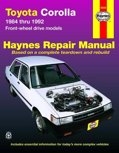 Бумажная книга «Toyota Corolla FWD (1984-1992) Haynes Repair Manual (USA)», автор Haynes Publishing - фото №1