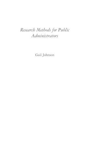 [object Object] «Research Methods for Public Administrators», автор Гейл Джонсон - фото №1