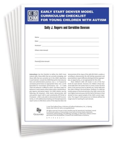 Бумажная книга «Early Start Denver Model Curriculum Checklist for Young Children with Autism, Set of 15 Checklists, Each a 16-Page Two-Color Booklet», авторов Джеральдин Доусон, Салли Дж. Роджерс - фото №1