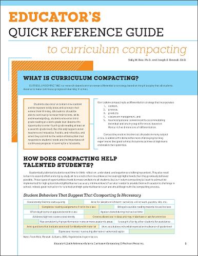Паперова книга «Educator's Quick Reference Guide to Curriculum Compacting», автор Джозеф Рензуллі - фото №1