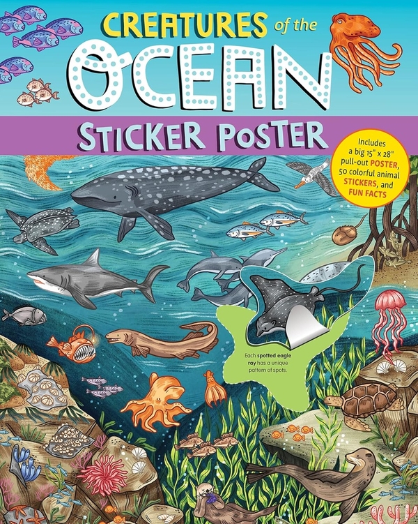 Бумажная книга «Creatures of the Ocean Sticker Poster» - фото №1