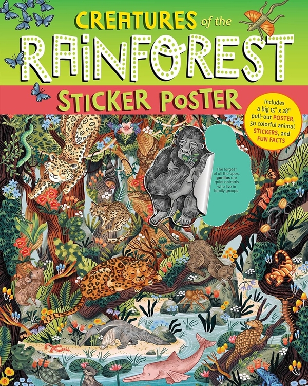 [object Object] «Creatures of the Rainforest Sticker Poster», авторов Элисон Скай, Фиона Оушен - фото №1